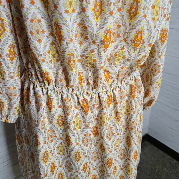 Sanctuary Dress Size Latge Elle Boho Dress Orange & Cream Print - Picture 7 of 12